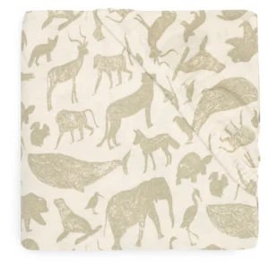 Çarçaf me llastik - Animals Olive Green