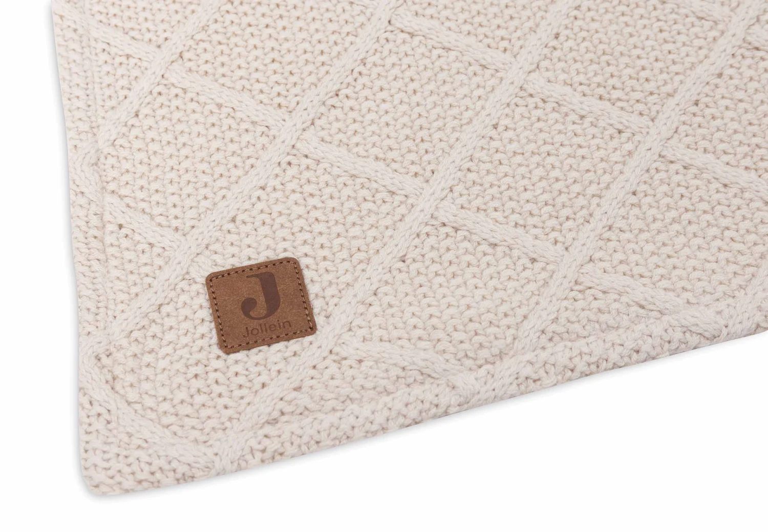 Batanije velvet (75x100 cm) Check Knit Oatmeal - Jollein - Image 3