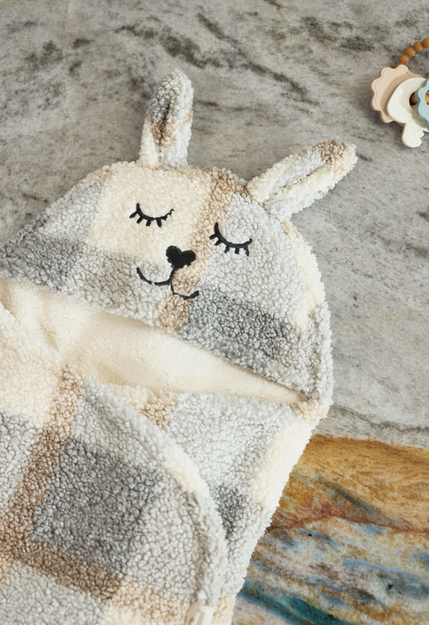 Wrap Blanket Bunny Check - Boucle - Image 7
