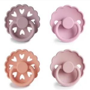 FRIGG 4-Pack Pacifiers - Round Latex - Sunset Bliss