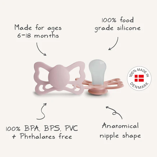 FRIGG Butterfly Anatomical Silicone Pacifier 2-Pack (6-18 Months) - Image 5